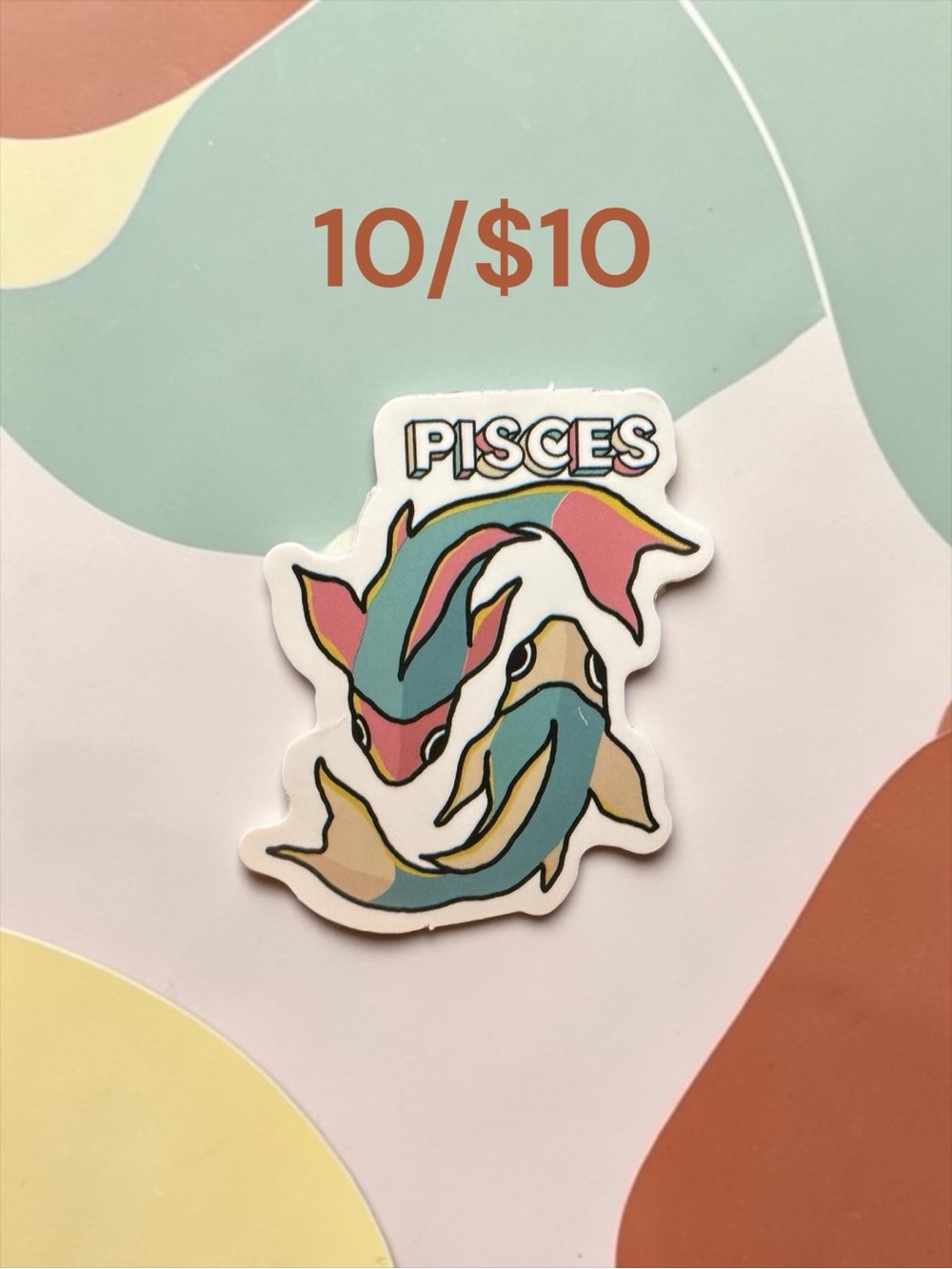 10 / $10 Pisces Zodiac Fish Sticker - Astrology Sign Zodiac